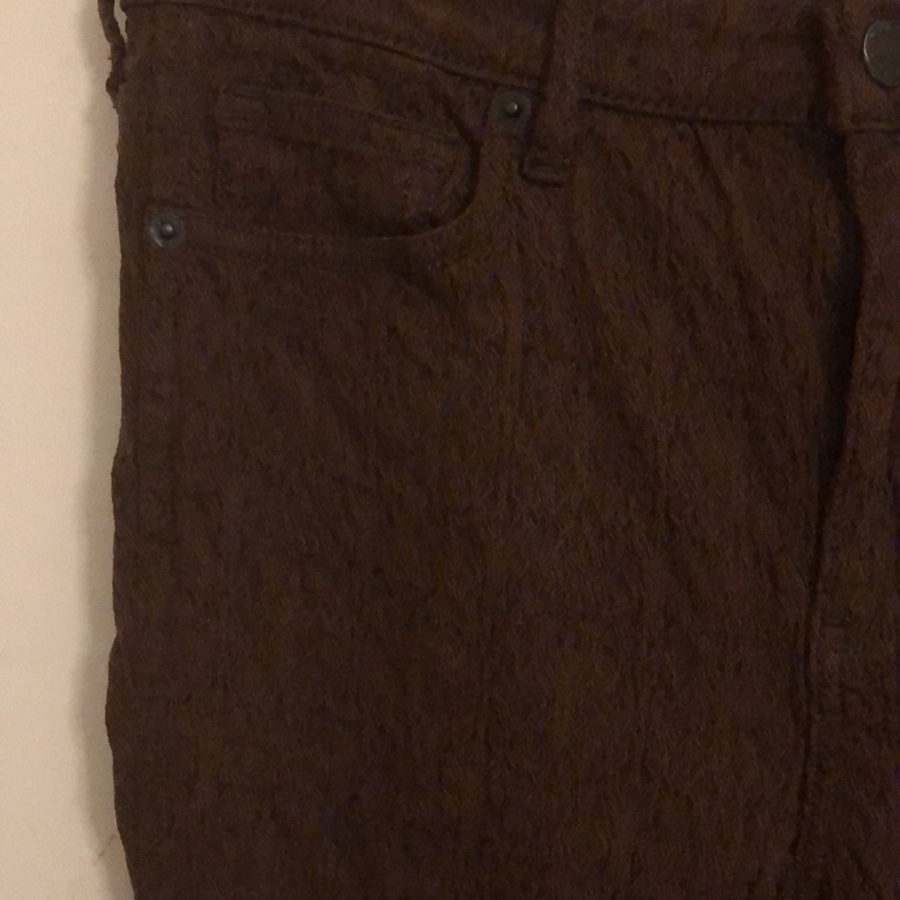 Free People Brown Threaded High-Rise Skinny Ankle Jeans - Picture 6 of 9
